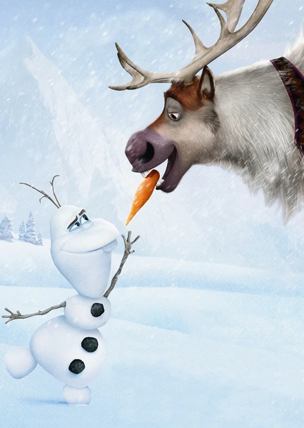 A snowman VS a reindeer